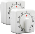 Hitefu 2 Pcs Square 60 Minute Mechanical Kitchen Timer, Visual Cooking Timer by Hitefu