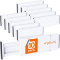 Lifewit 10 Pack 4" High Drawer Dividers 28-43.5cm/11-17" Adjustable Drawer by Lifewit