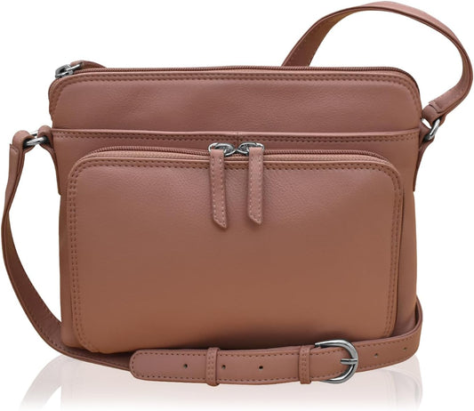 ili New York Genuine Leather Crossbody Bags for Women - Premium RFID Blocking Shoulder Bag Organizer with Adjustable Strap
