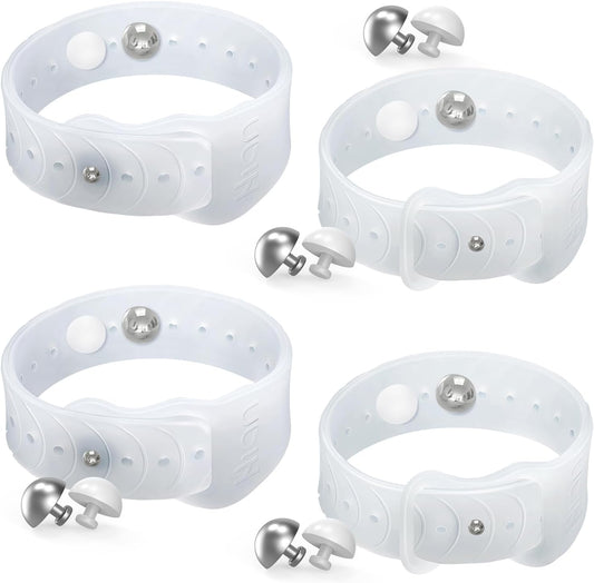 Hion Motion Sickness Bracelets Sea Sickness Wristbands for Motion Sickness/Morning Sickness/Pregnancy Nausea Anti Nausea Wristband Acupressure Nausea Bands Motion Sickness Bands（2Pairs Transparent）
