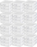 Sterilite 12-Pack Clearview 3-Drawer Cart, Small Plastic Storage Organizer by Sterilite