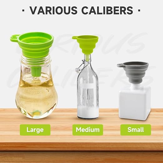 6 Pack Collapsible Silicone Funnels - Image 4