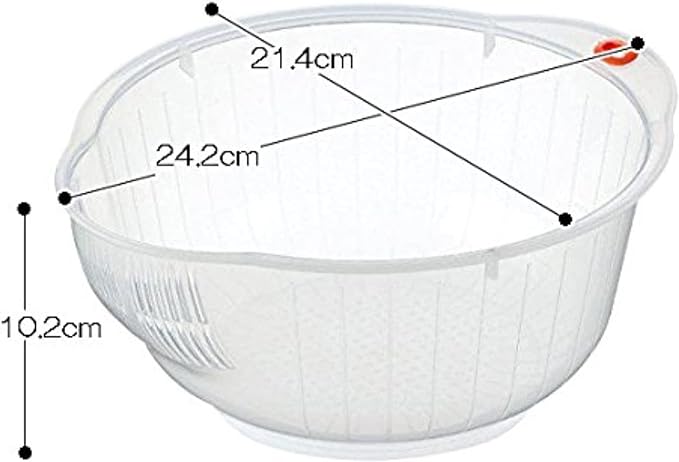 Inomata Plastic Japanese Rice Washing Bowl - Image 2