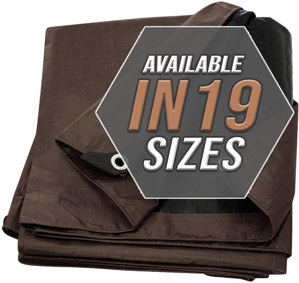 Large Waterproof Tarp - Heavy Duty 10 Mil Thick Poly Tarpaulin Ideal for Canopy Tents, Boats, RV or Pool Covers - Multipurpose Protective Tarps with Grommets for Indoor and Outdoor Use | 30' x 40'