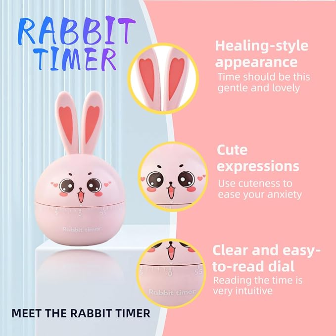 Cartoon Mechanical Kitchen Timer, 60 Minutes Countdown Timer, Mechanical Visual - Image 5