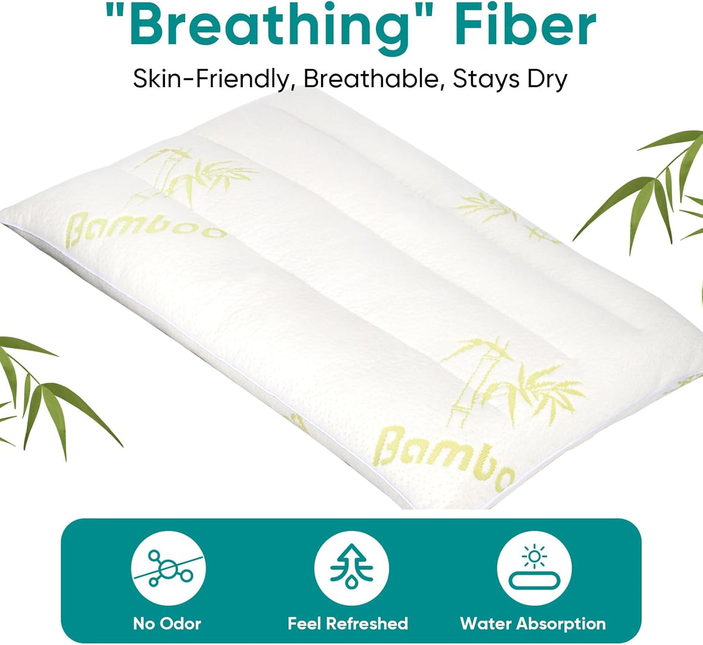 MINUPWELL Ultra Thin Pillows, Flat Pillows for Sleeping Thin, 7D High Support 2.5 inch Height Slim Bed Pillows for Stomach Sleeper, Standard Size -18x26 in - Rayon Derived from Bamboo