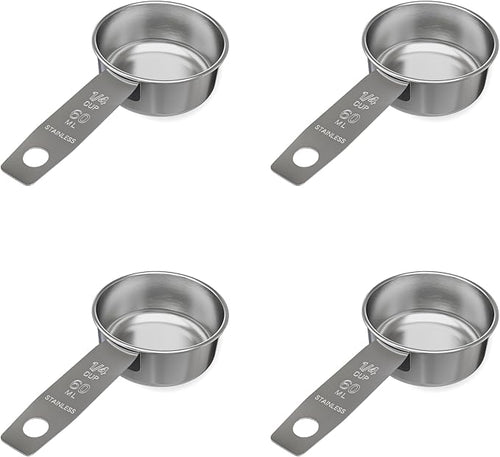 1/4 Cup Stainless Steel Measuring Cup | Sturdy Metal 60 ml | 60 cc | 2 oz | by Knupp+Co.