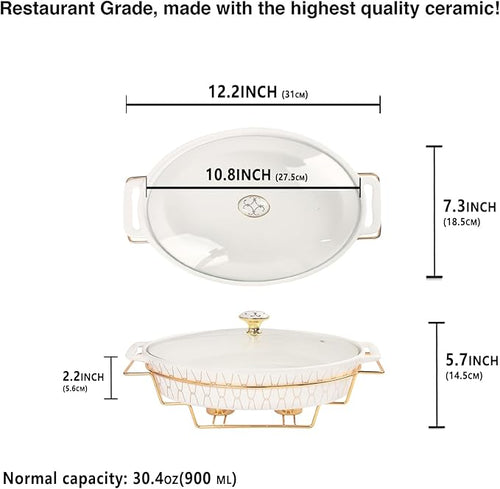 10" x 7" Ceramic Oval Casserole Dish - Image 2