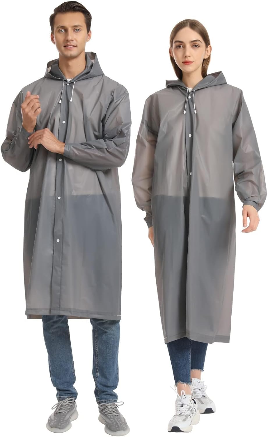 Opret 2 Pack Raincoats for Adults Reusable, EVA Rain Ponchos Lightweight Rain Coat Waterproof Rain Gear for Men and Women