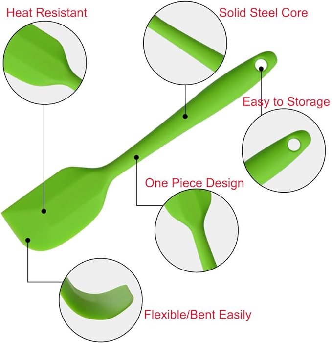 Silicone Spatulas, 8.5 inch Small Rubber Spatula Seamless One Piece Design Heat - Image 5