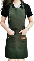 Apron for Men Women with Adjustable Straps and Large Pockets, Canvas Cotton by LOYGLIF