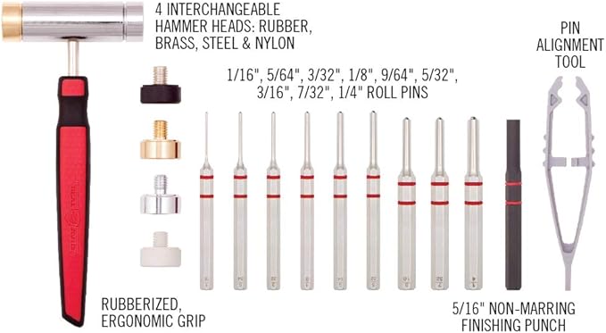 Real Avid Roll Pin Punch Set & Hammer + Non-Slip Magnetic Bench Block | 10 - Image 3