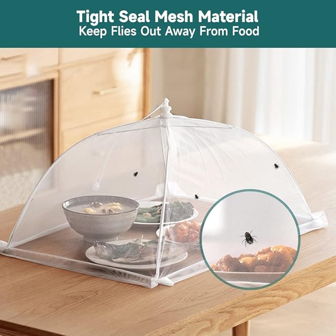 2 Pack Extra Large Food Tents SPANLA 41"X27" Pop-Up Mesh Food Covers - Image 3