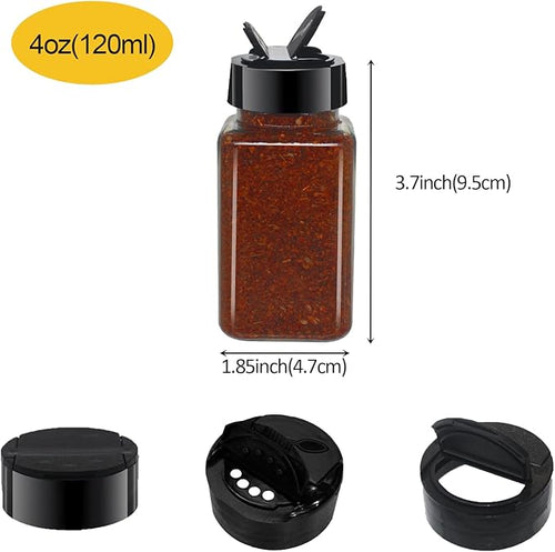 12 Pack 4oz Clear Plastic Spice Jars - Image 2