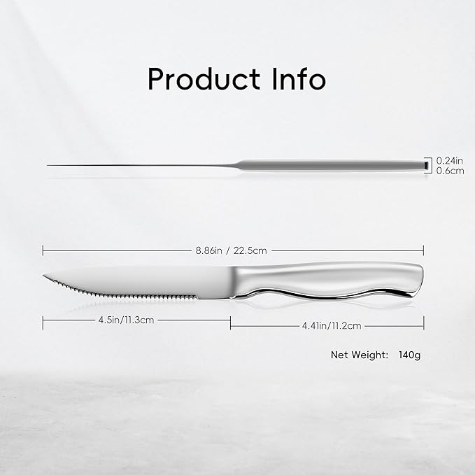 Serrated Steak Knife, Heavy Duty Kitchen Steak Knives, High End Steak Knives - Image 2