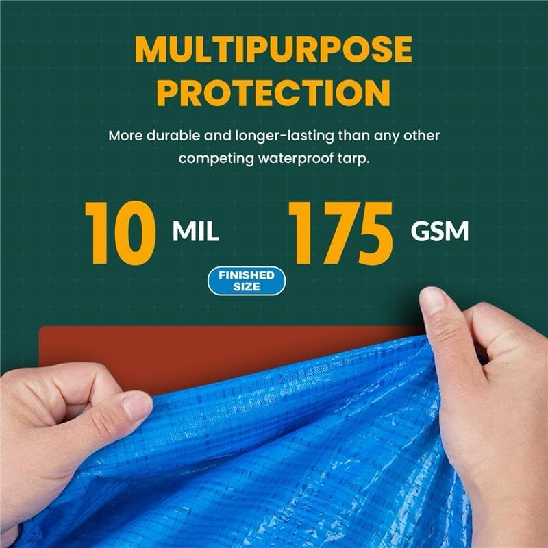Trademark Supplies Tarp Cover Silver/Black Heavy Duty Thick Material, Waterproof, Great for Tarpaulin Canopy Tent, Boat, RV or Pool Cover