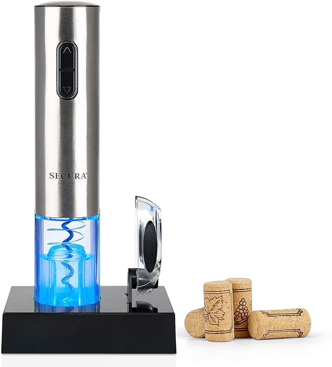 Secura Electric Wine Opener, Automatic Electric Wine Bottle Corkscrew Opener by Secura