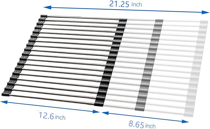CHIRISEN Expandable Large Roll Up Dish Drying Rack, Foldable Over The Sink Dish - Image 8