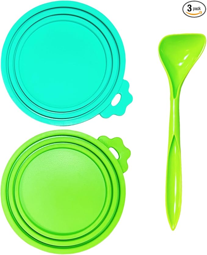 MoPawKT- Silicone Cat Dog Food Can Covers Lids, 3 Inner Diameters 2.6”/3”/3.4” by MoPawKT