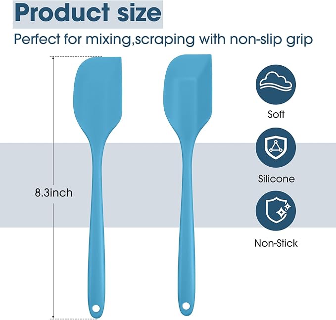 Irenare 24 Pcs Mini Silicone Spatulas Bulk 8.3 Inch Heat Resistant Scrapers - Image 2
