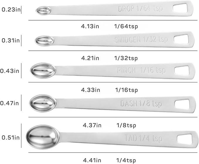 14PCS Measuring Spoons Set, 1 tbsp, 1/2 tbsp, and 1-1/16tsp Stainless Steel - Image 7