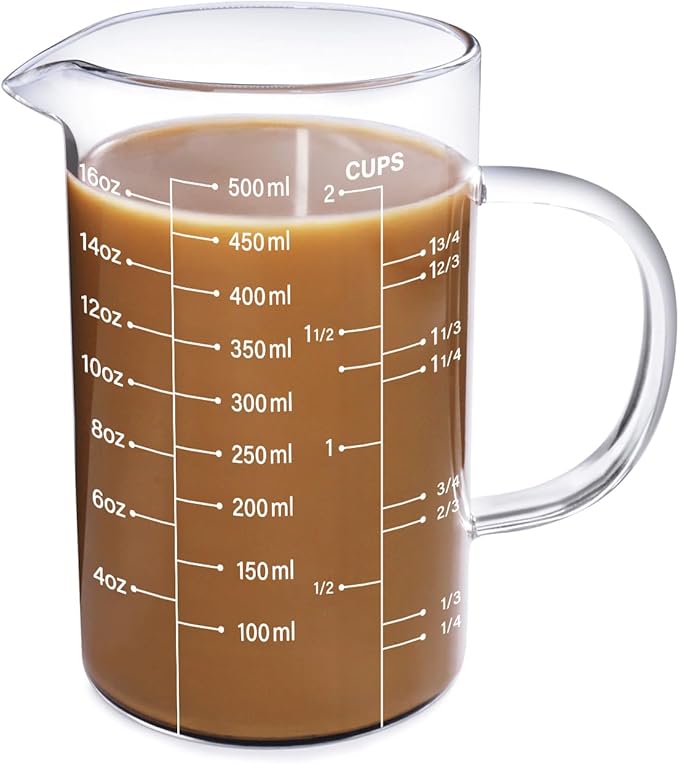 77L Glass Measuring Cup, High Borosilicate Glass Measuring Cup by 77L