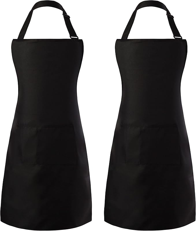 Tosewever 2 Pack Adjustable Bib Apron, Waterdrop Resistant Aprons by Tosewever