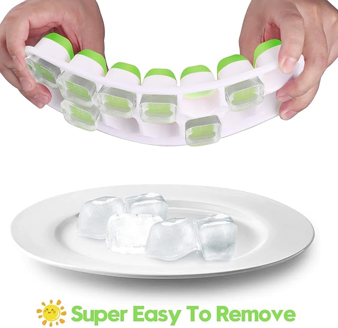 Silicone Ice Cube Tray, 8 Pack Easy-Release & Flexible 14-Ice Cube Trays - Image 3