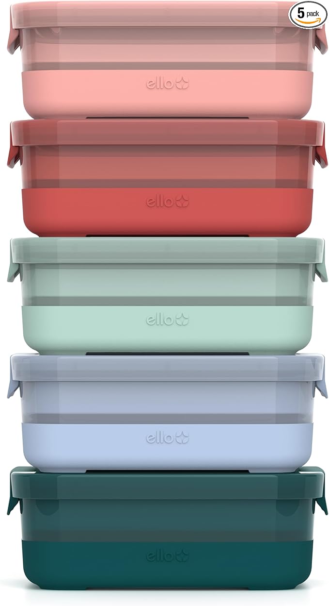 Ello Plastic 3.7 Cup Meal Prep Set 10 Pc, 5 Pack Set by Ello