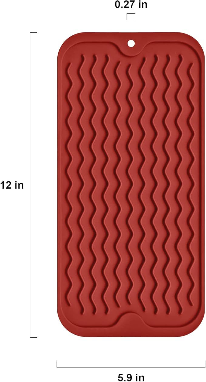 Silicone Dish Drying Mat, Non-Slip Easy Clean Sink Mat Large Heat-resistant - Image 3