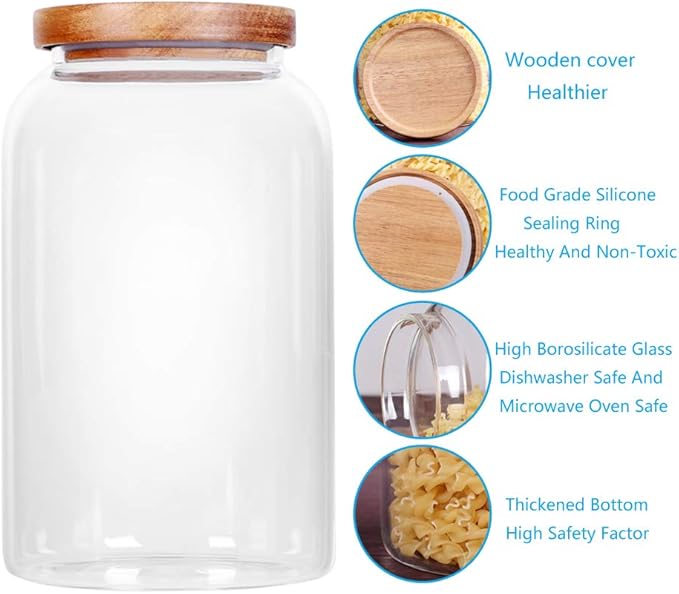 SAIOOL Modern Design Transparent Glass Food Storage jars, Food storage - Image 4