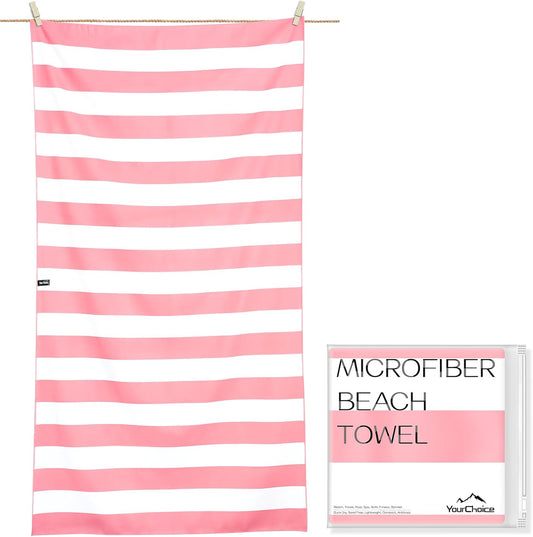 Your Choice Microfiber Quick Dry Sand-Free Beach Towel for Adults & Kids (67x35 Inch, 60x30 Inch) - Oversized, Compact, Lightweight, Absorben