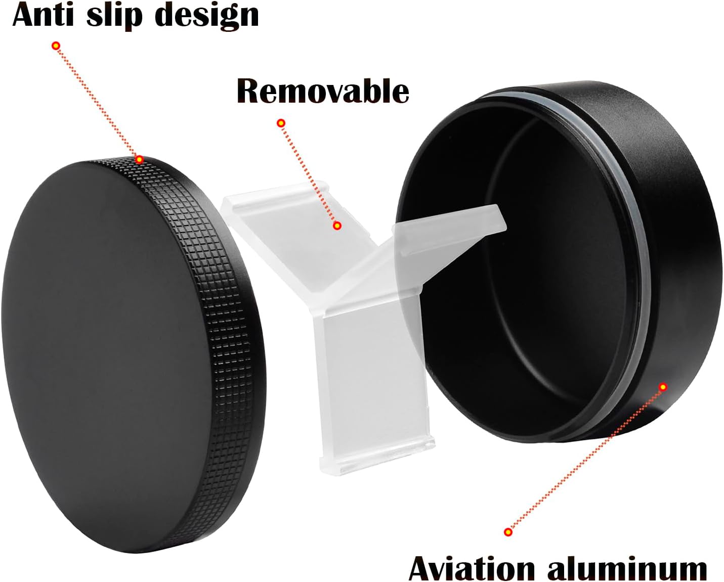 Small Pill Case 3 Compartments, Metal Round Portable Pill Box, Waterproof Travel Pill Organizer, Pocket Purse Medicine Vitamin Holder EDC Container (Black with Finger)