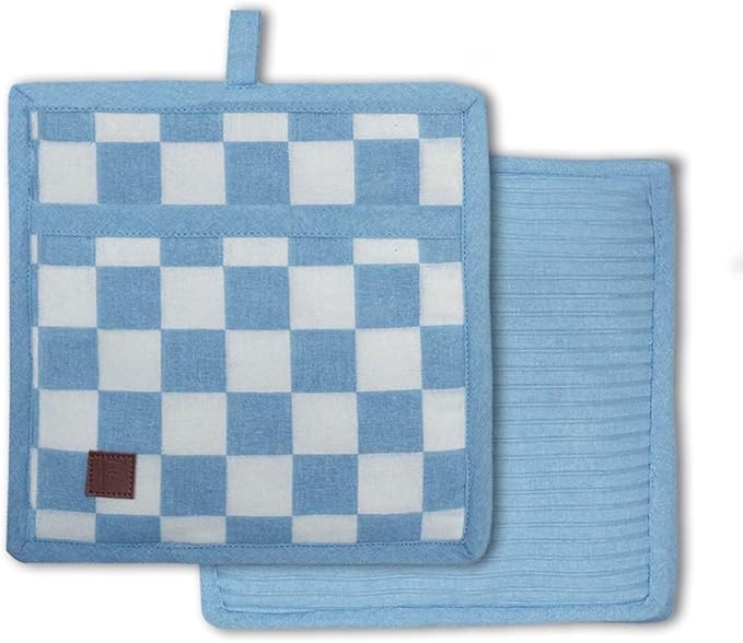 Folkulture Pot Holders for Kitchen | Pack of 2 Ribbed Soft Silicone Hot Pads by FOLKULTURE