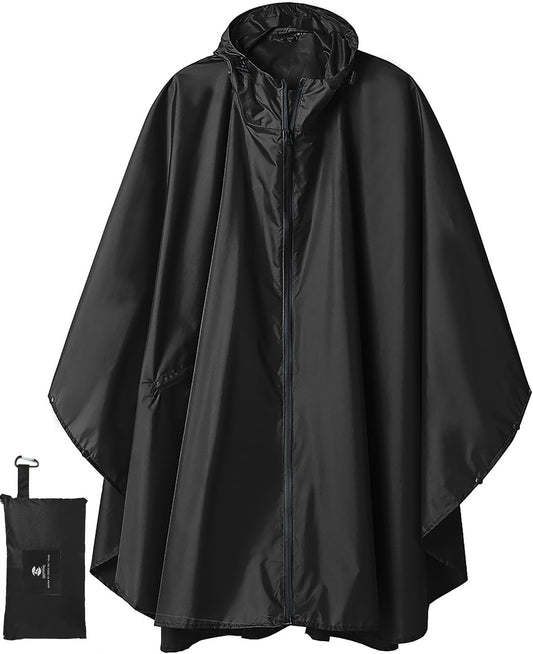 SaphiRose Unisex Rain Poncho Raincoat Hooded for Adults Women with Pockets