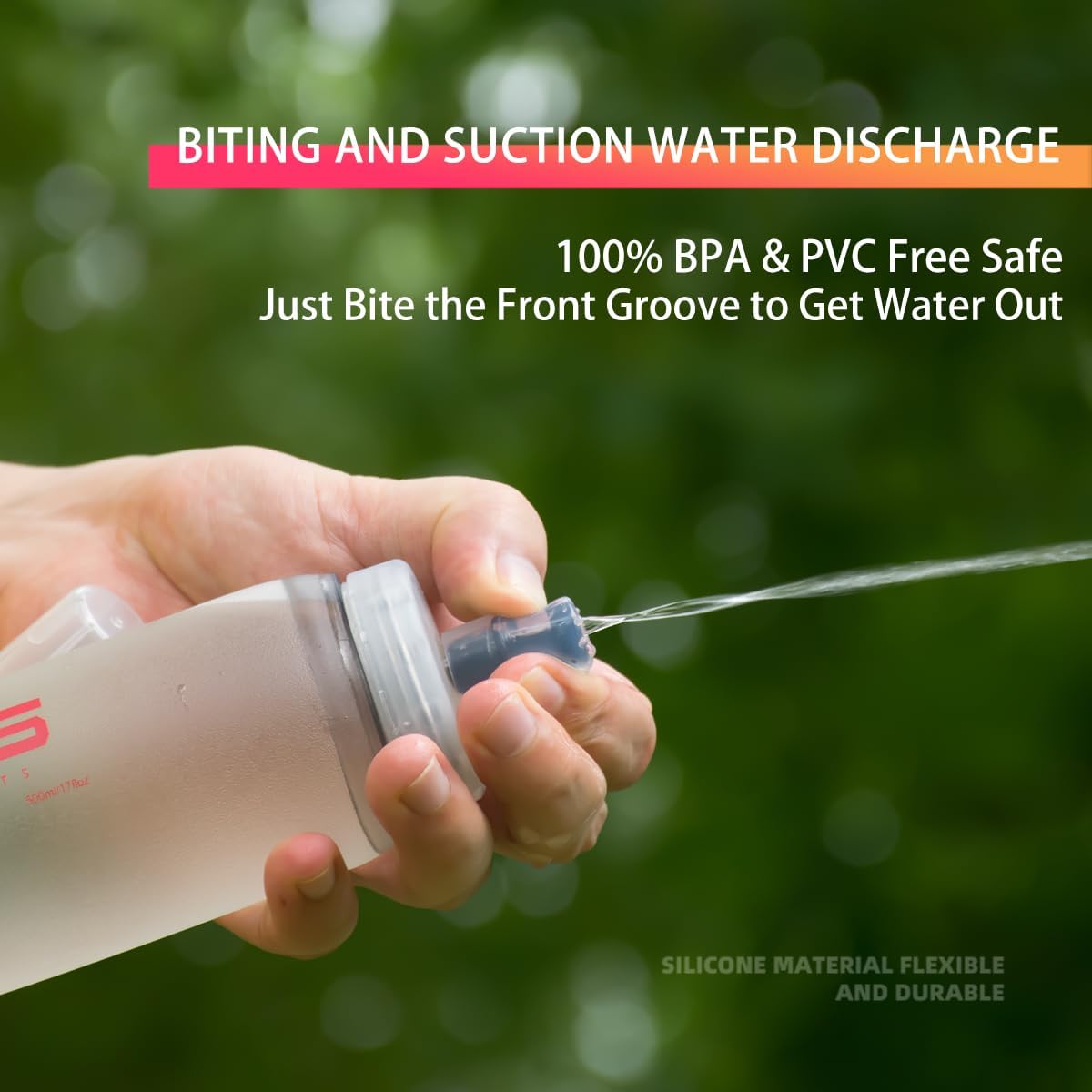 Soft Flasks Soft Running Water Flask Collapsible Soft Water Bottles Small BPA-Free for Sports Hiking Hydration Pack 500 ml/17oz，300 ml/10oz（500ml,red）