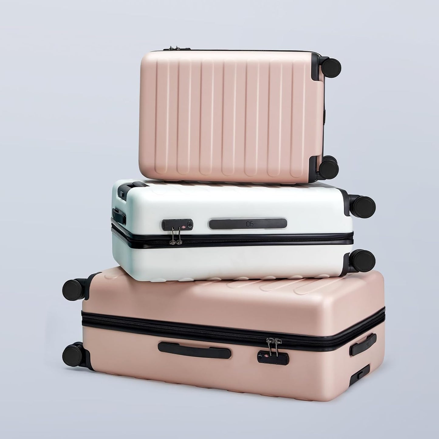 Carry on Luggage 22 X 14 X 9 Airline Approved, 20 Inch Luggage for 3-5 Days Travel, Double Spinner Wheels, 100% Hardshell PC, TSA Lock (05-Lily White (Basic), Carry-On 20-Inch)