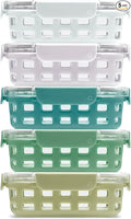 Ello Duraglass 3.4 Cup Meal Prep Sets 10Pc, 5 Pack Set- Glass Food Storage by Ello