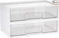 Vtopmart 2 Pack Clear Stackable Storage Drawers, 12.1''W Plastic Organizers Bins by Vtopmart