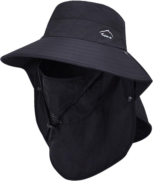 Sun Hat for Men Women with Neck Flap,UPF 50+ UV Protective Hiking Fishing Hats,Wide Brim Sun Hat for Women&Men
