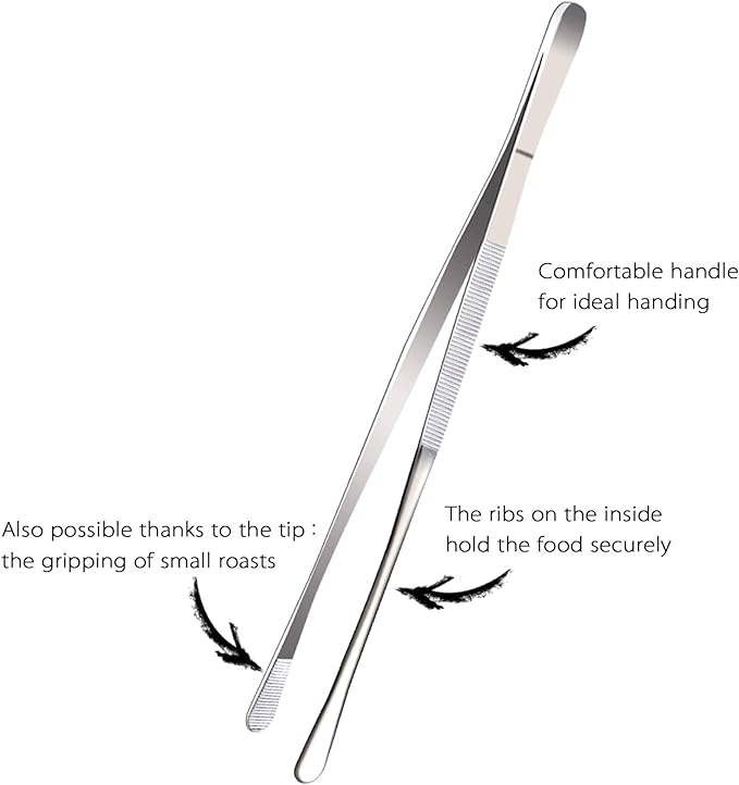 12-Inch Professional Kitchen & Cooking Tweezers Tongs - Image 2