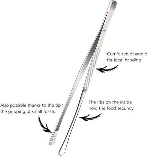 12-Inch Professional Kitchen & Cooking Tweezers Tongs - Image 2