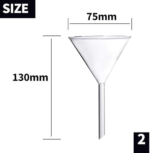 Glass Funnel Set, 50mm & 40mm Diameter - Image 3