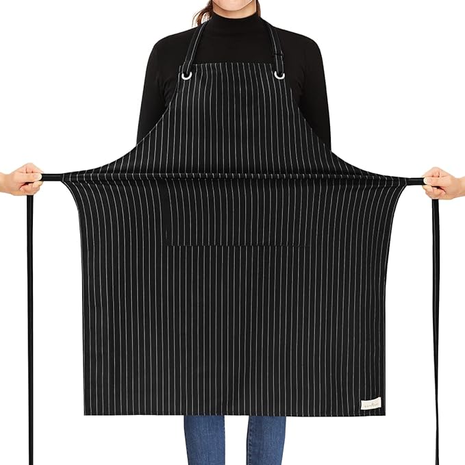 ROTANET Stripe Stretch Apron for Men Women Chef Big and Tall Large Striped by ROTANET