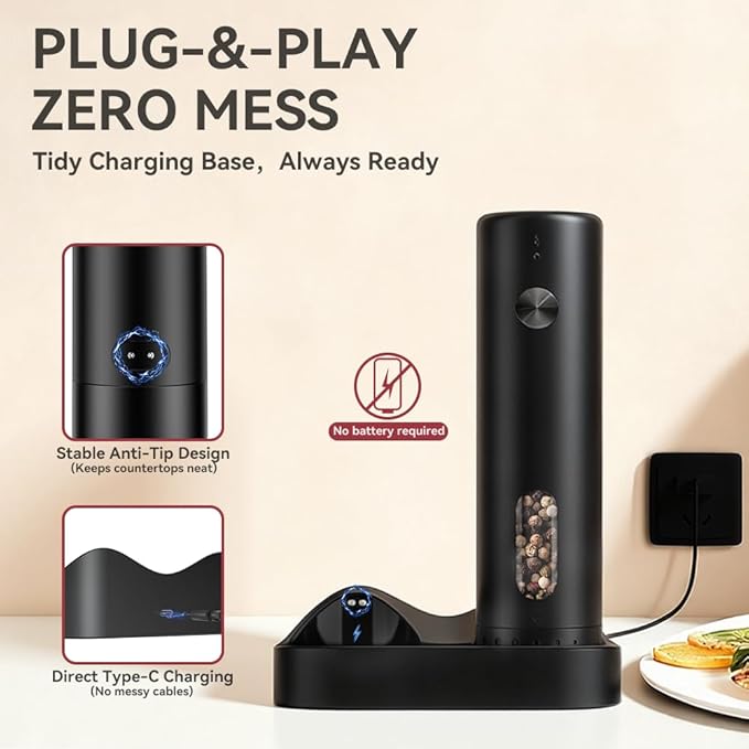 Electric Salt and Pepper Grinder Set - Image 6