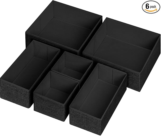 Criusia 6 Pack Clothes Drawer Organizer Dividers, Fabric Foldable Closet by Criusia
