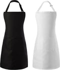 Tosewever 2 Pack Adjustable Bib Apron, Waterdrop Resistant Aprons by Tosewever