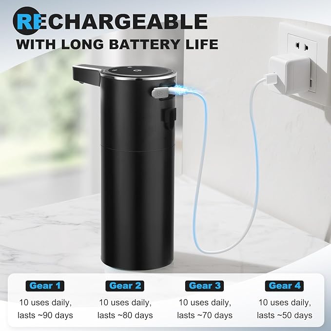 2 Pack Automatic Soap Dispenser: 13.52oz/400ml Wall Touchless Liquid - Image 7