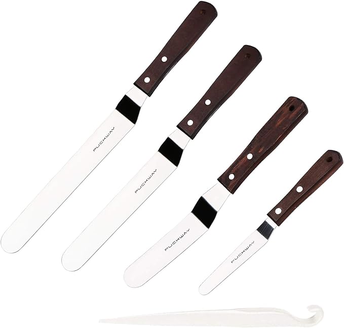 4 PCS Cake Decorating Icing Spatula set by PUCKWAY