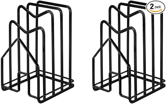 SUNFICON 2 Pack Cutting Board Racks Holders Pot Pan Lids Holders Chopping Board by SUNFICON